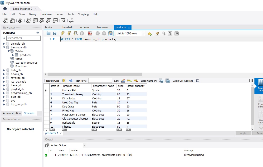 SQL Products Database