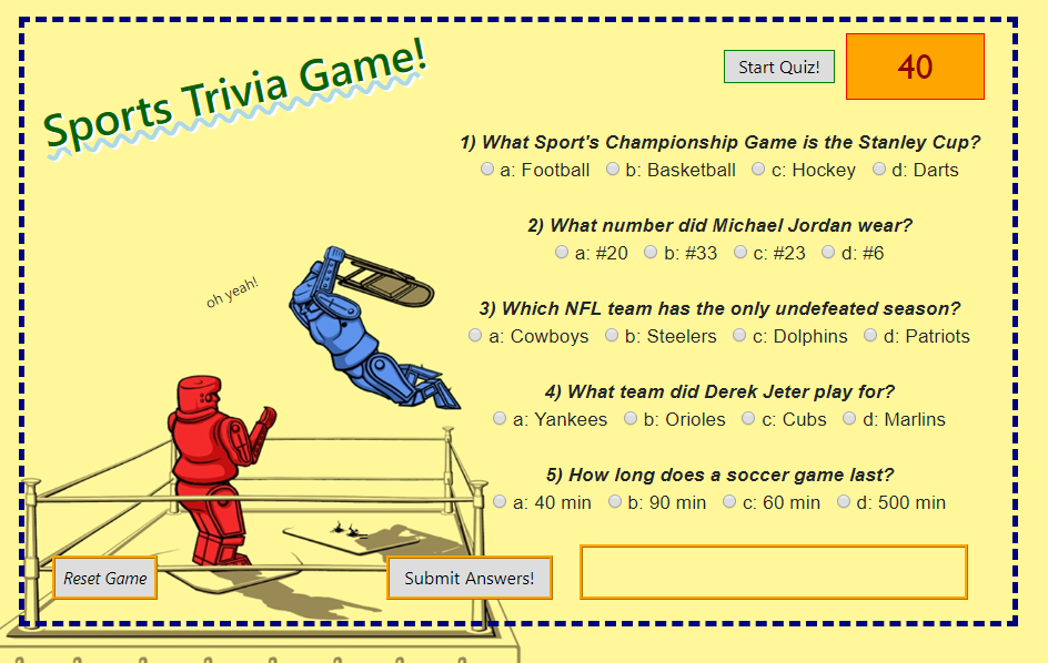 Sports Trivia Game