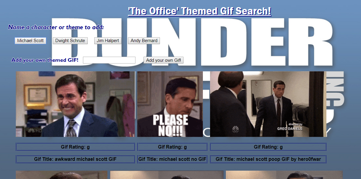 The Office Giphy Project